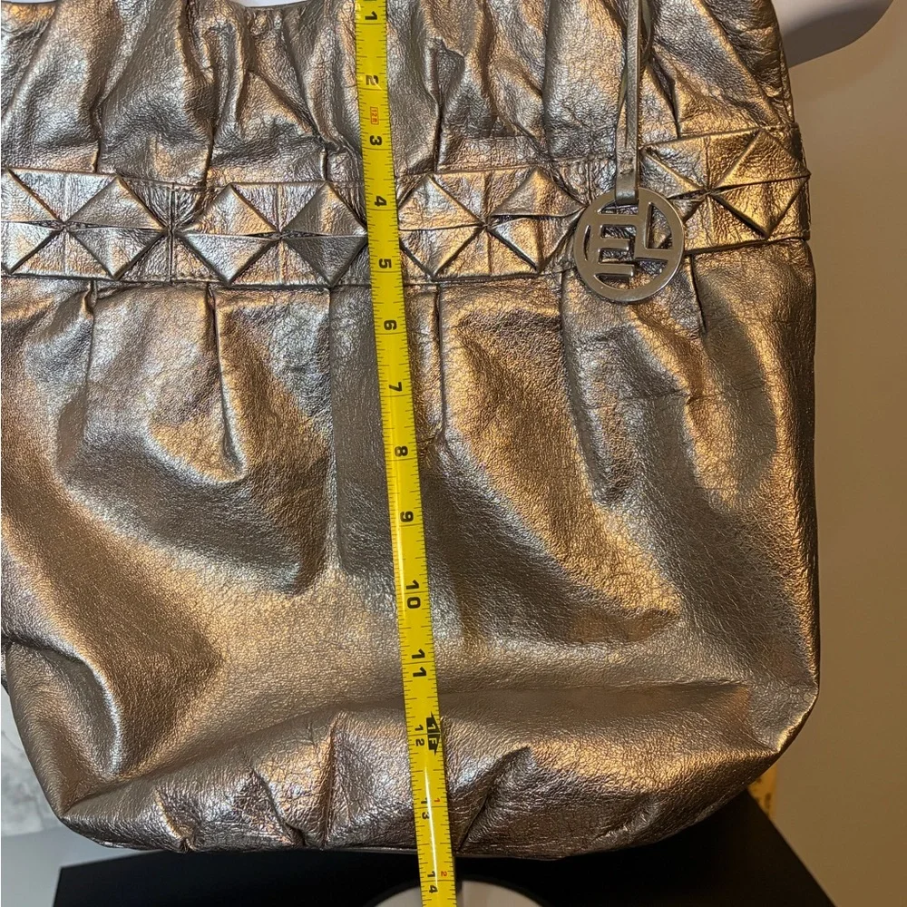 Elliott Lucca Metallic‎ Gold/Silver Large Shoulder Bag/Magnetic Closure